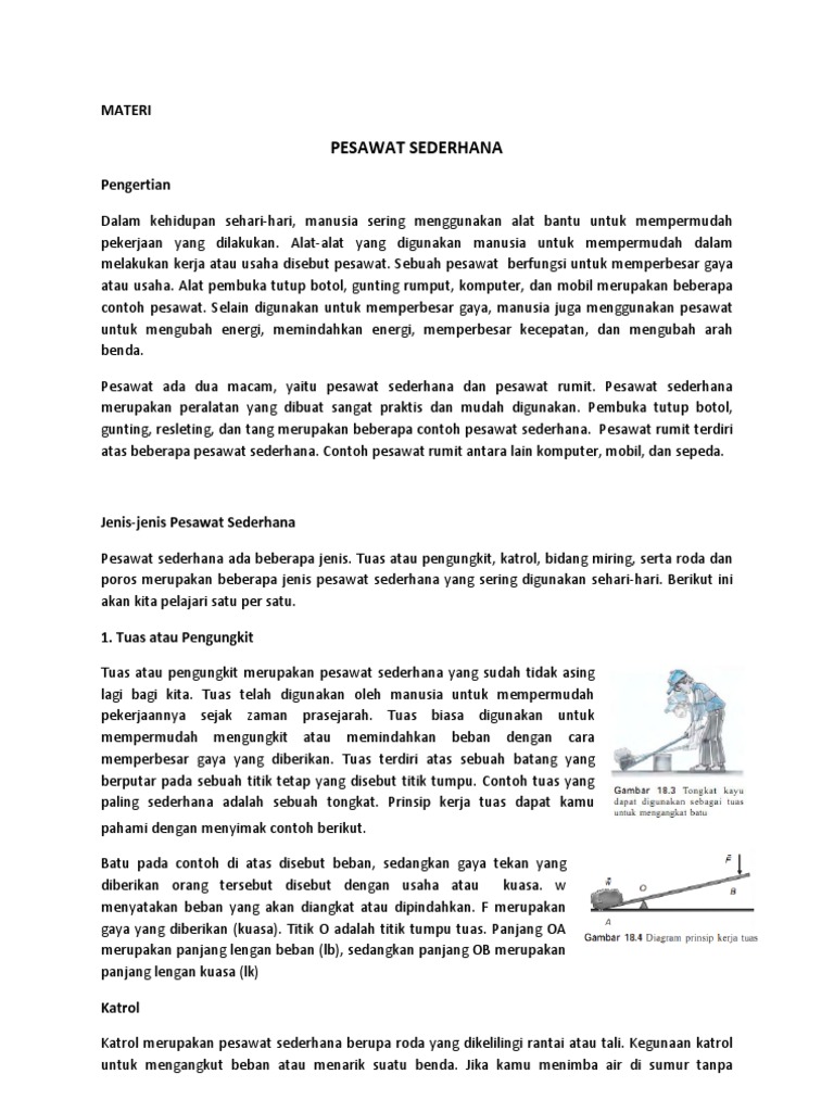 Materi Pesawat Sederhana Pdf