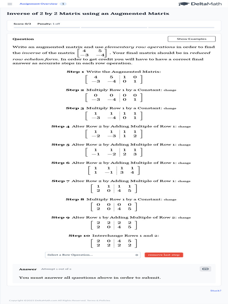 DeltaMath Student Application 9 | PDF | Linear Algebra | Algebra