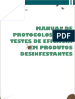 Manual de Protocolos para Testes de Eficácia em Produtos Desinfestantes