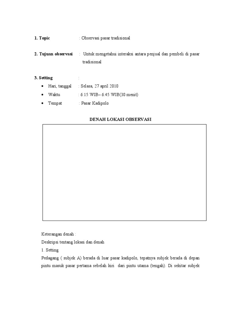 Tugas Observasi Pasar