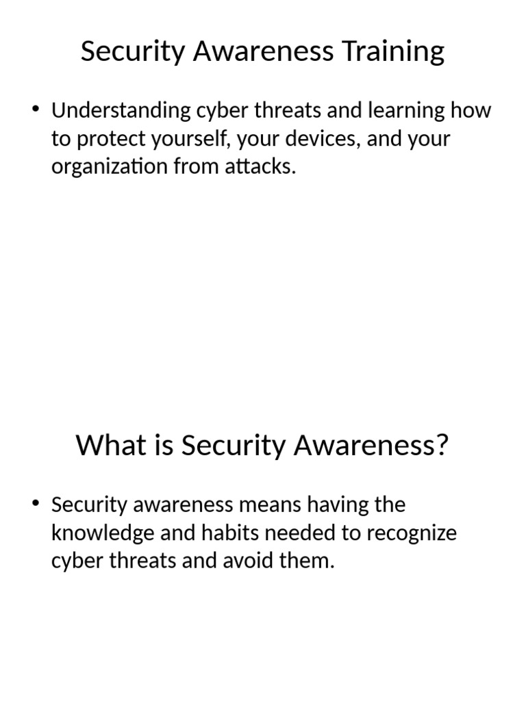 Security Awareness Training | PDF | Security | Computer Security