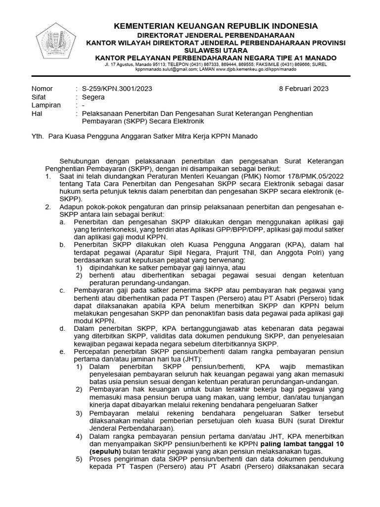 Pelaksanaan Penerbitan Dan Pengesahan Surat Keterangan Penghentian ...