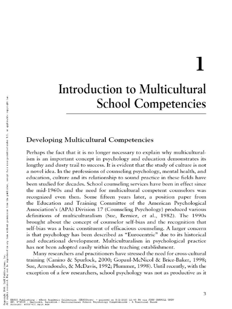 Introduction To Multicultural School Competencies | PDF | Race (Human ...