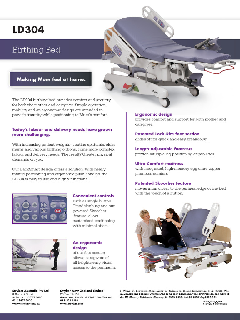 LD304 Birthing Bed Spec Sheet | PDF | Land Vehicles | Motor Vehicle