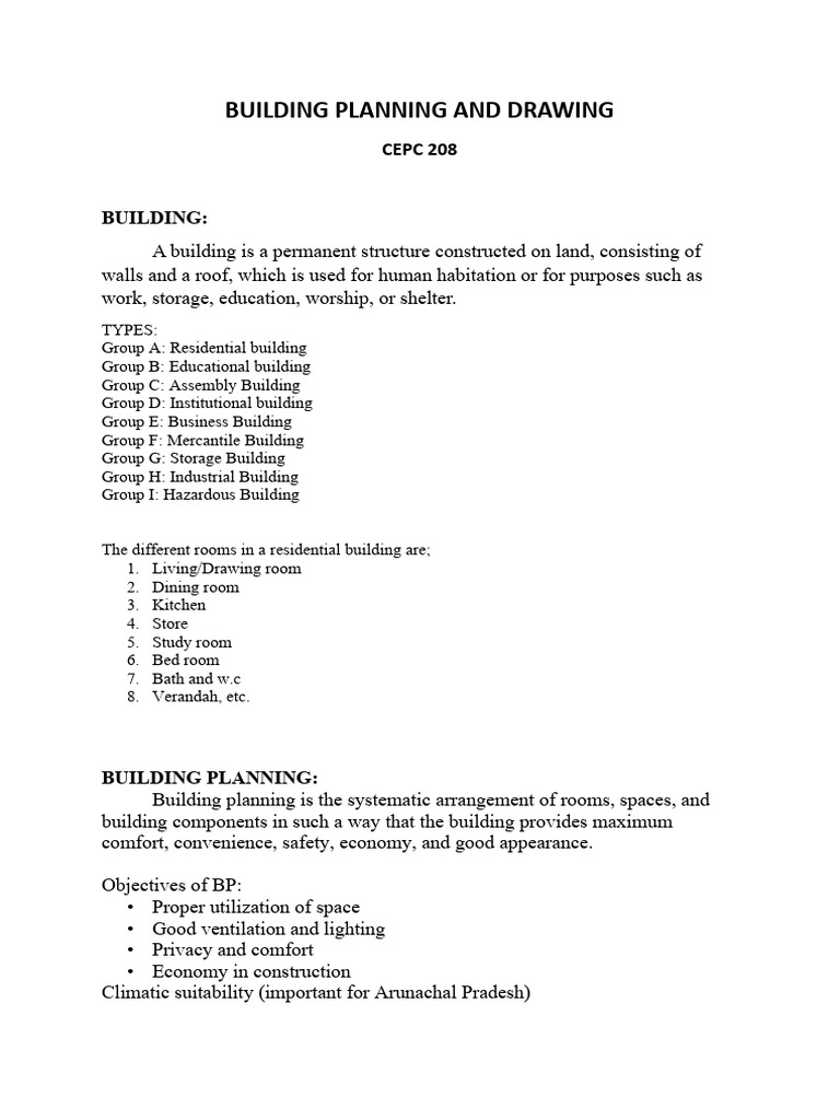 Building Planning and Drawing Ns | PDF | Building