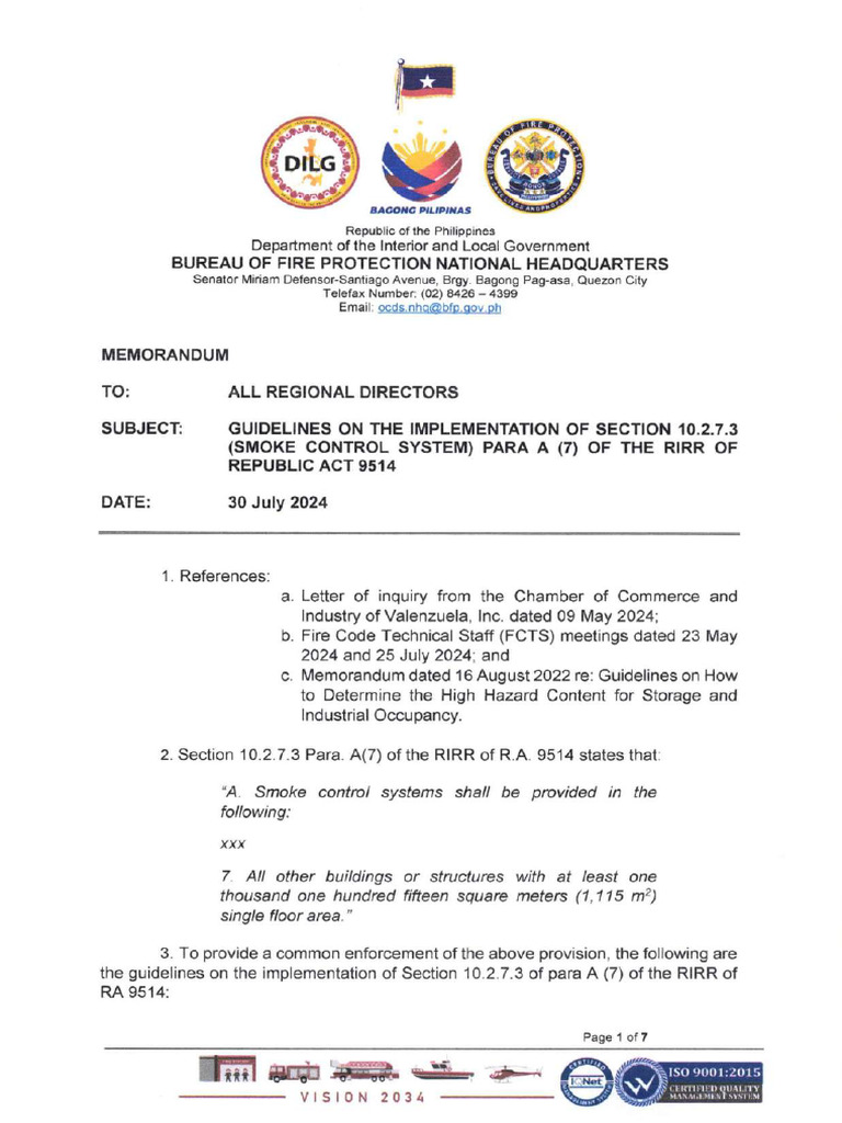 Smoke Extraction Code Form BFP | PDF