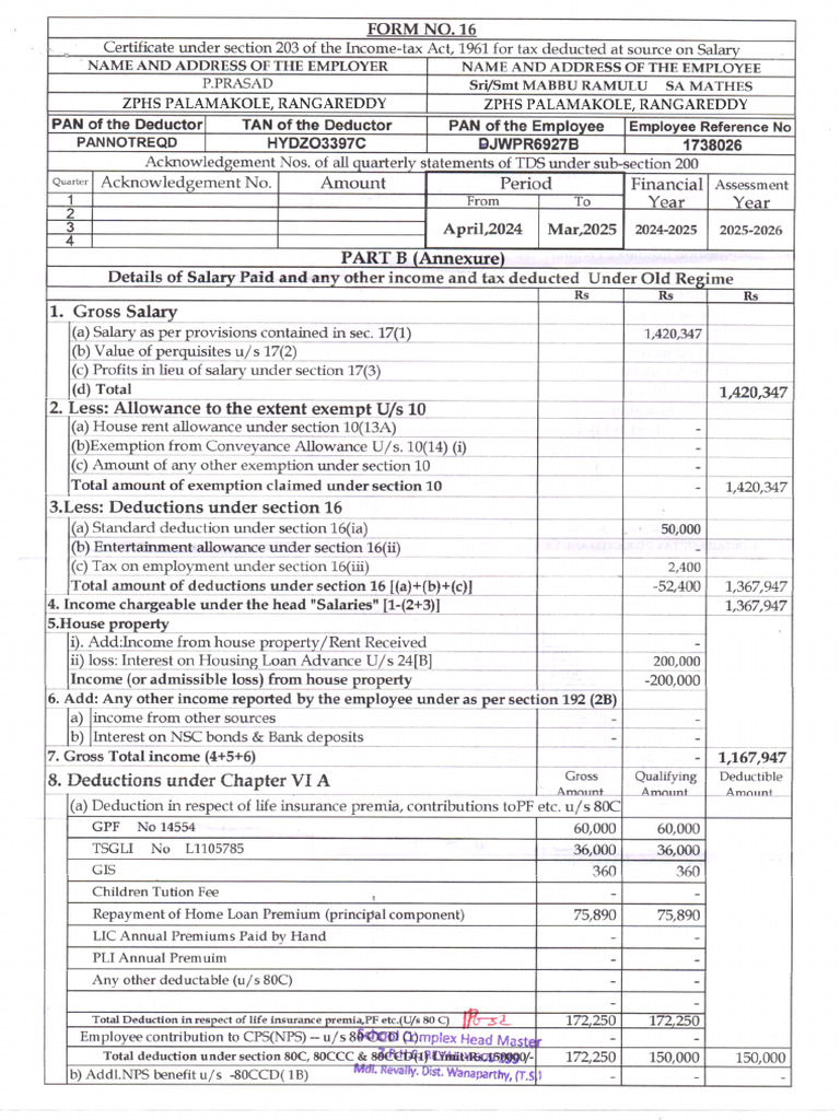 m Ramulu Form-16 | PDF
