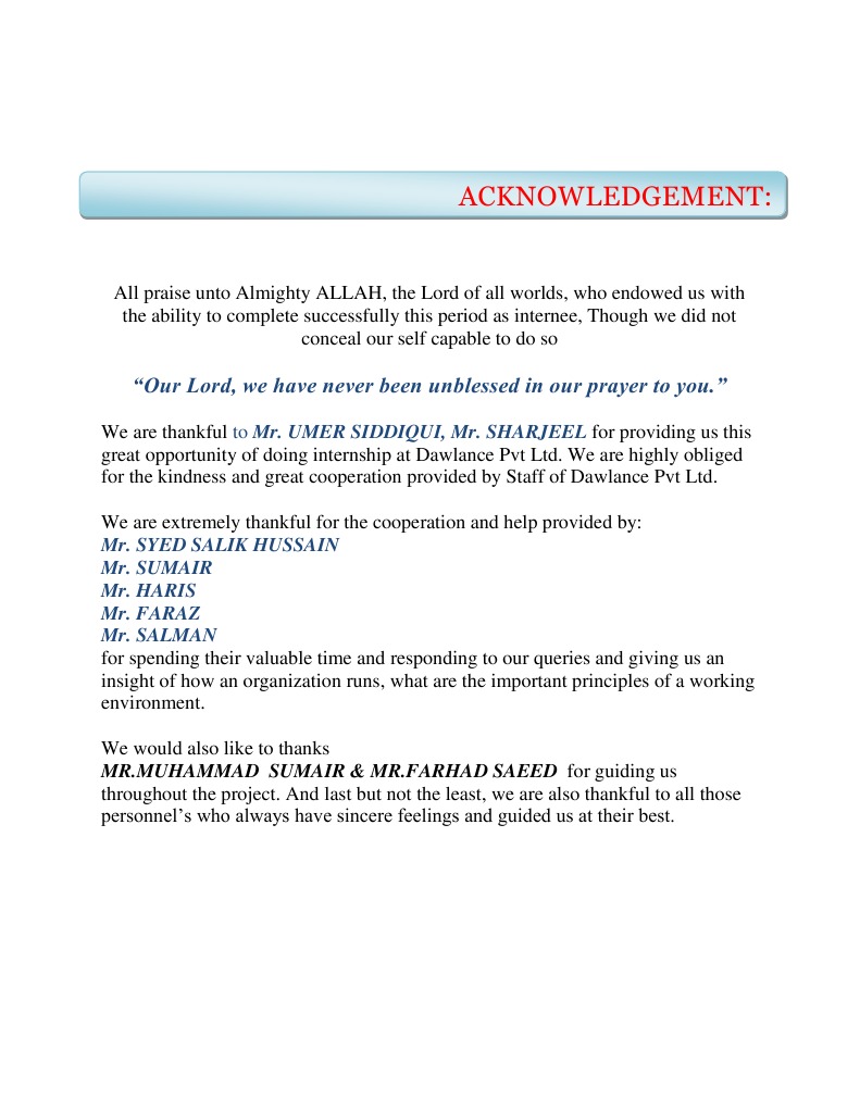 Acknowledgment | PDF | Career & Growth | Self-Improvement
