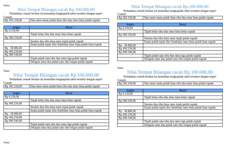 Matematika Bilangan Cacah Ratusan Ribu | PDF