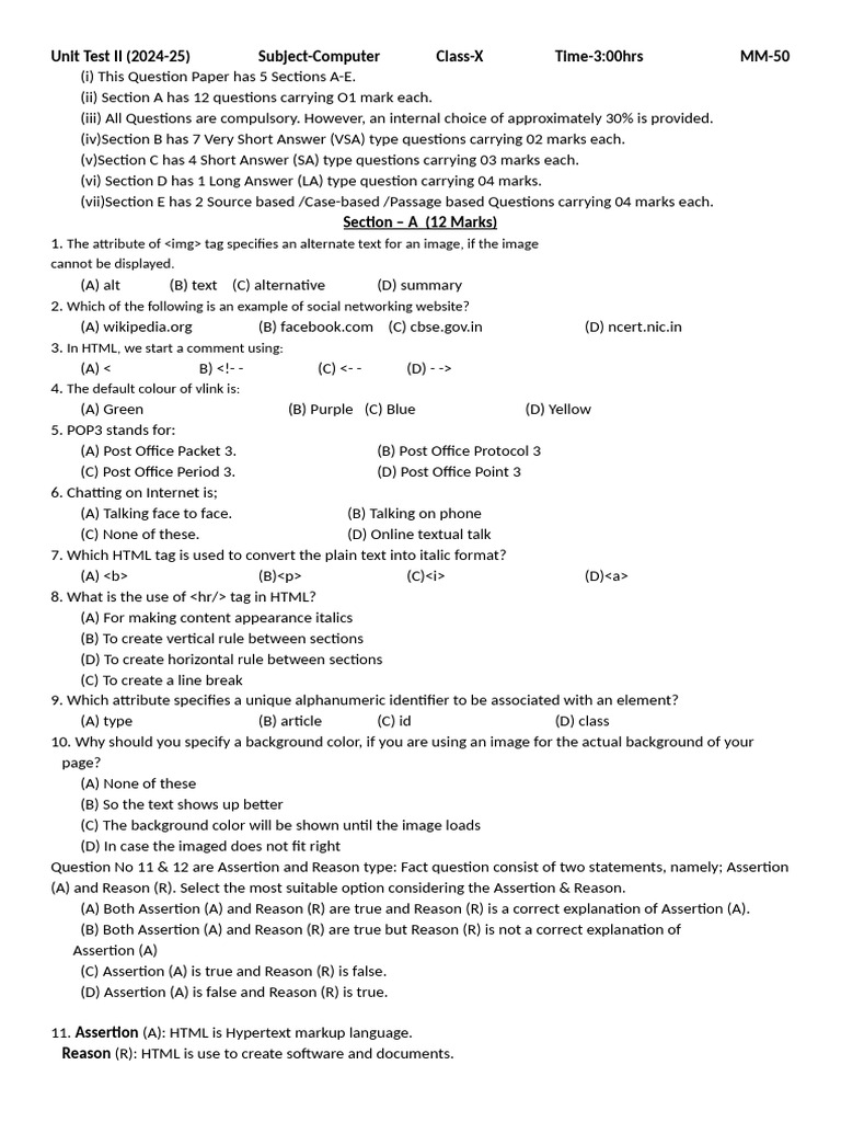 10 COMPUTER PRE | PDF | Html | Html Element