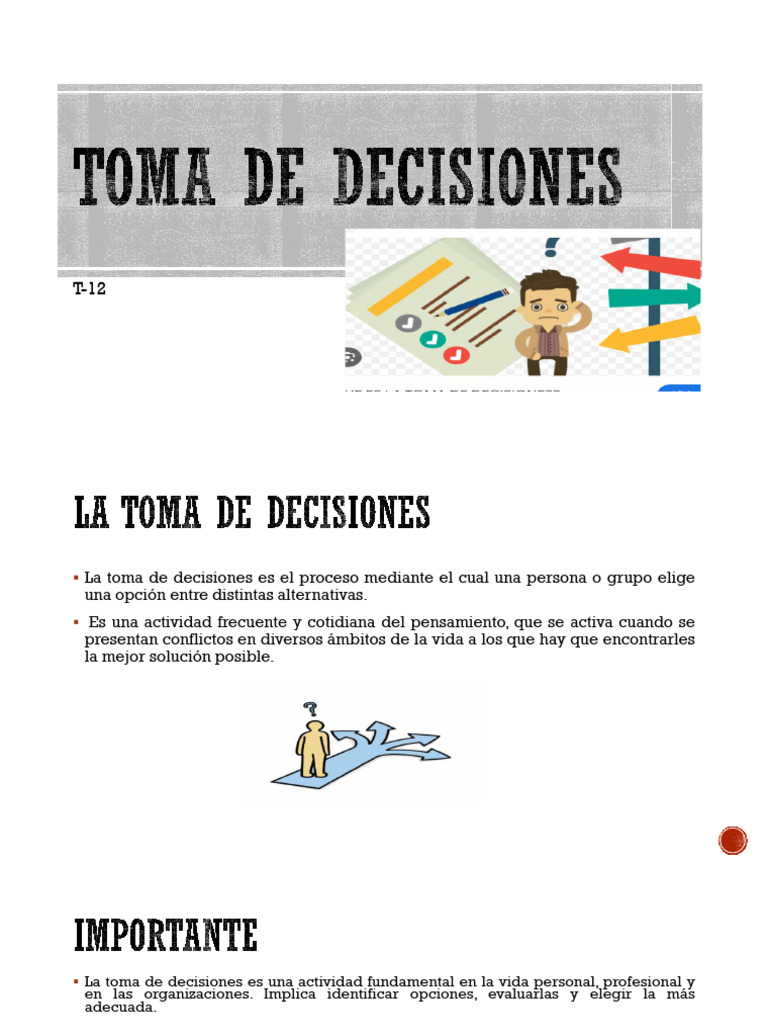 Toma de Decisiones-T-12 - Exp. | PDF | Toma de decisiones | Cognición