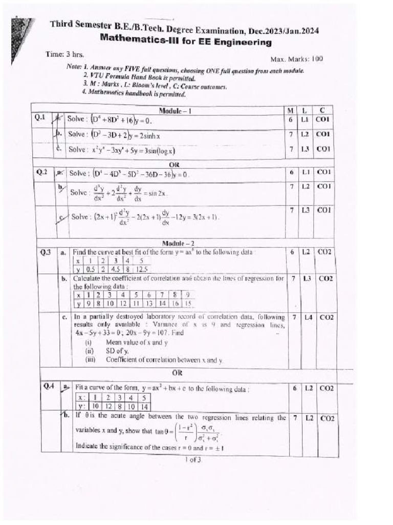 Mathematics III For EEEBMATE301 2 Compressed | PDF