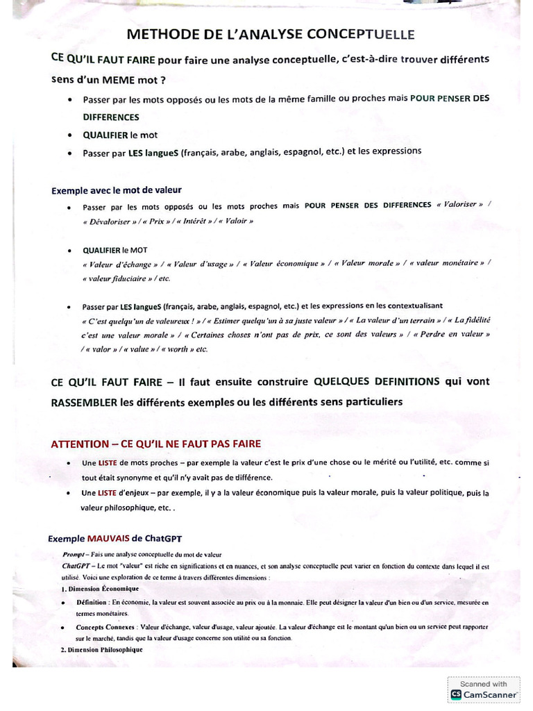 Analyse Conceptuelle Méthode Et Exemples | PDF