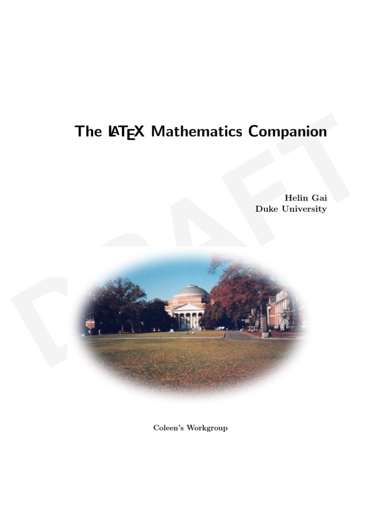The LATEX Mathematics Companion | PDF | Te X | Bracket