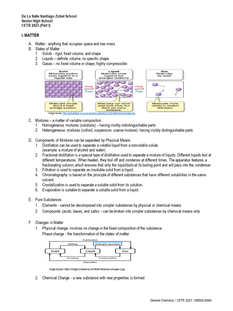 Cetr 2023_genchem Handouts_part i | PDF | Mole (Unit) | Ion
