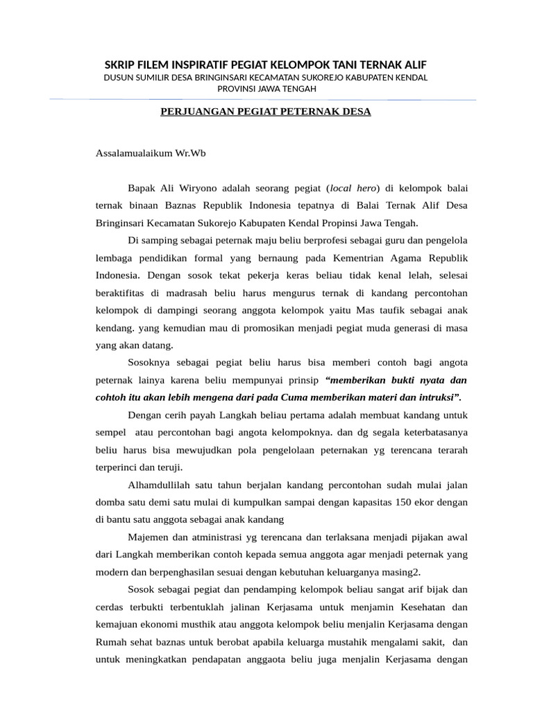 Skrip Filem 2025 Baznas | PDF