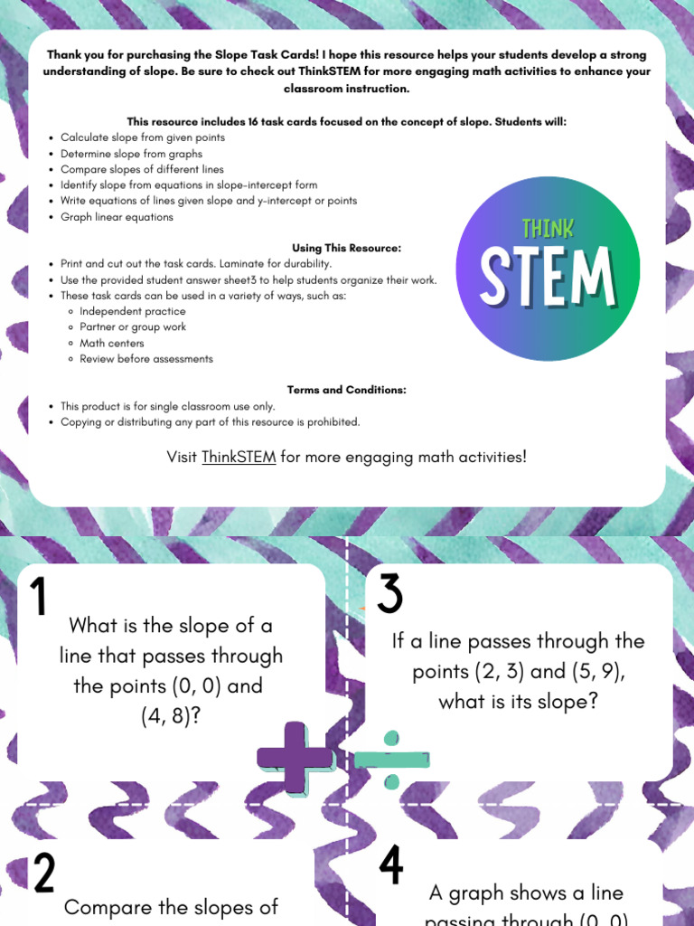Visit Thinkstem For More Engaging Math Activities! | PDF