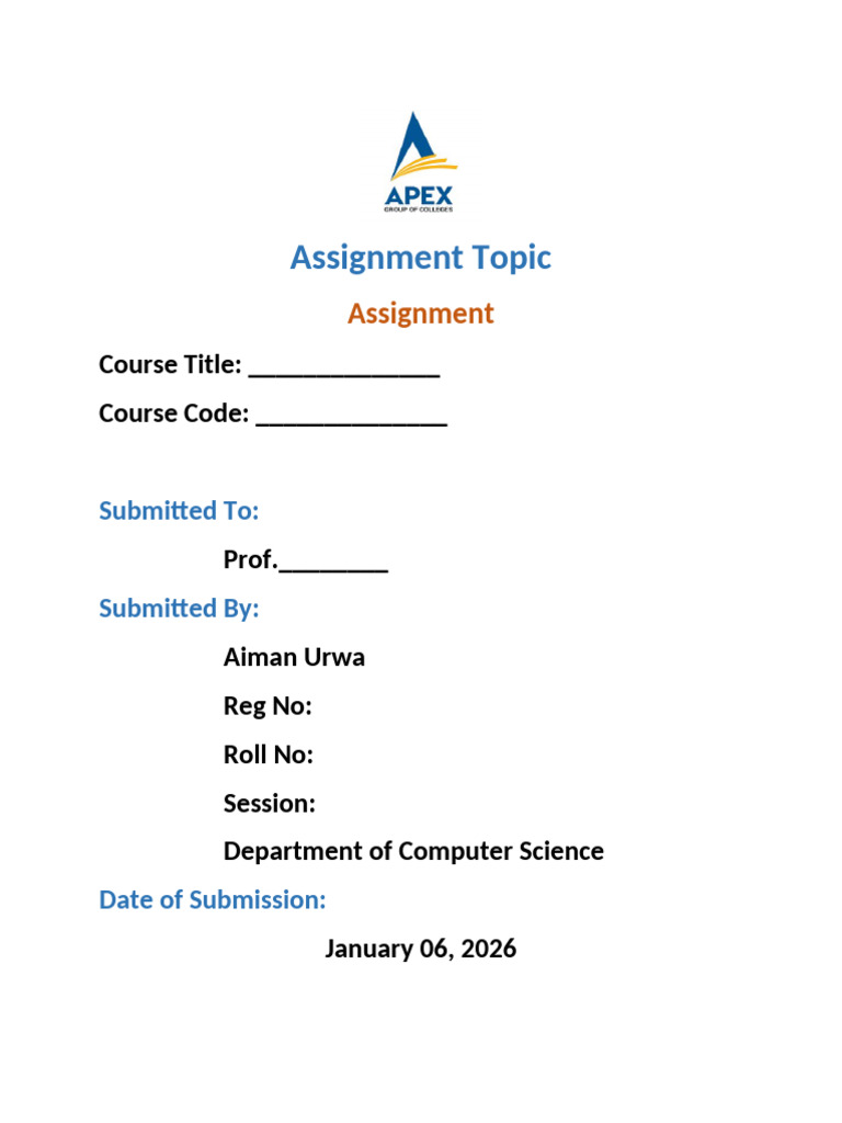 Assignment Page | PDF