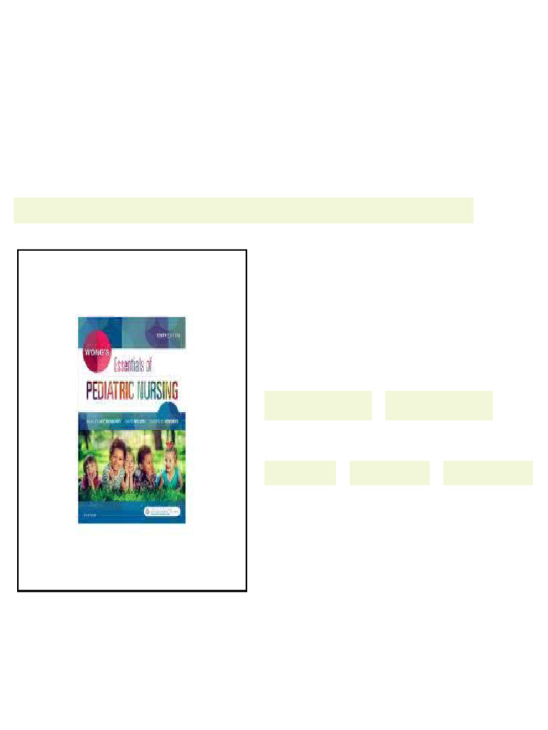 Test Bank for Wongs Essentials of Pediatric Nursing 10th Edition by ...