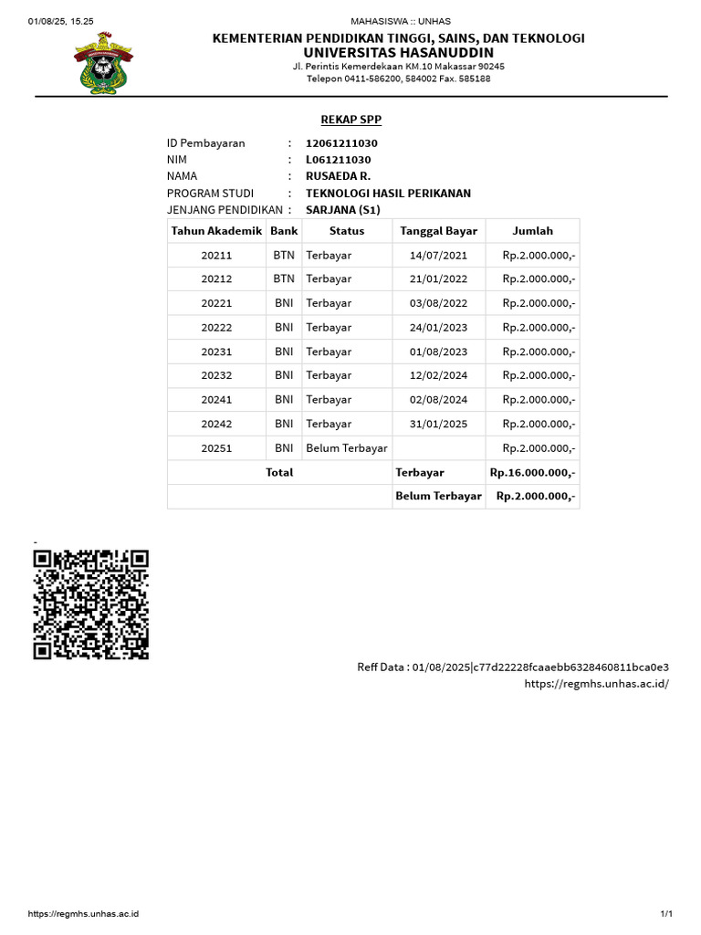 Rekap SPP Rusaeda | PDF