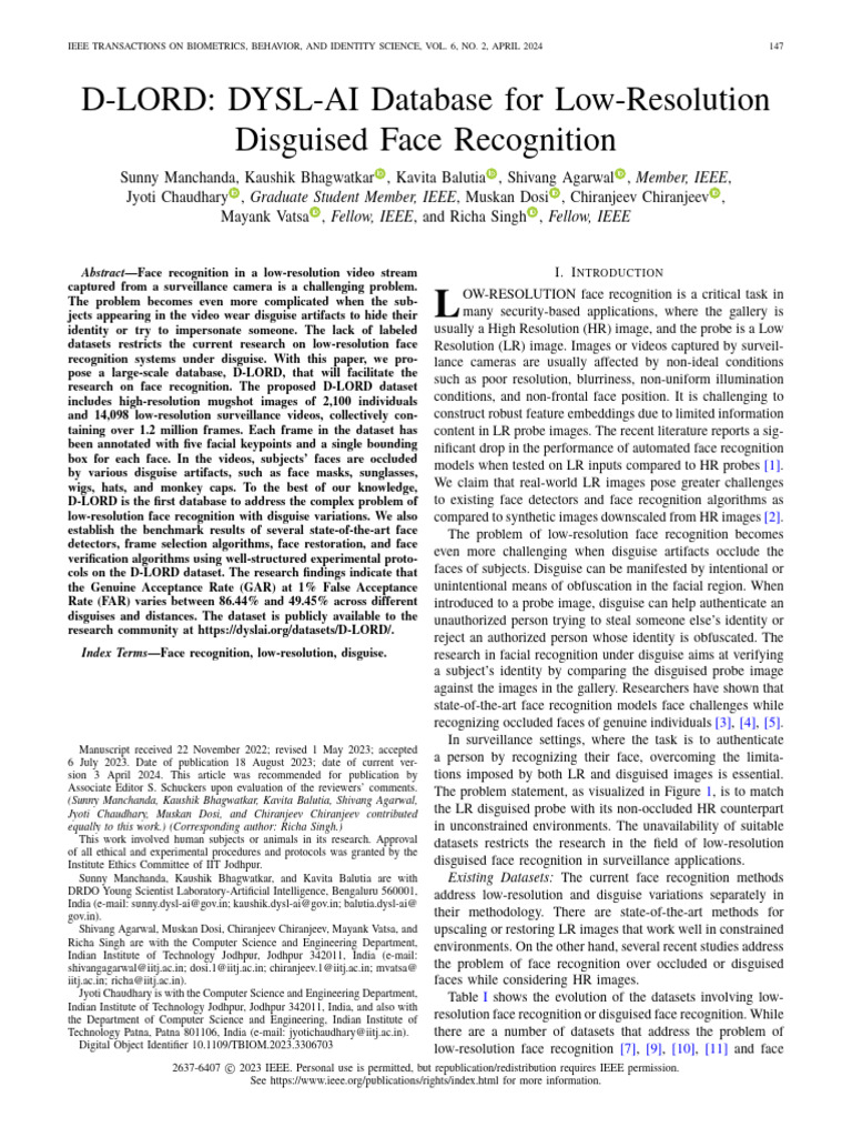 D-LORD DYSL-AI Database For Low-Resolution Disguised Face Recognition ...