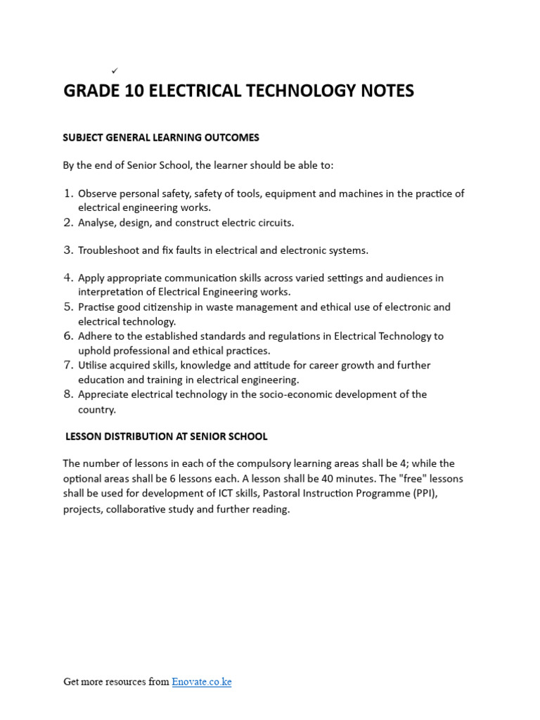 Grade 10 Electrical Technology Notes Term 1 2 and 3 | PDF | Bipolar ...