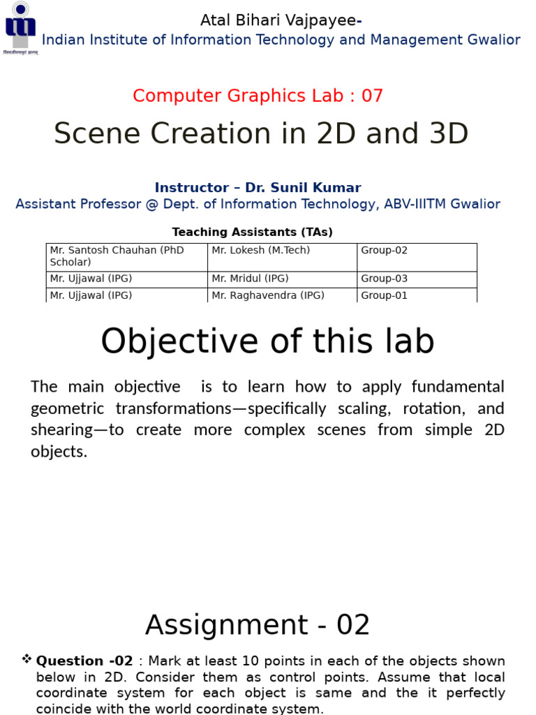 CG Lab 7 Scene Creation in 2D and 3D_Updated | PDF | 2 D Computer ...