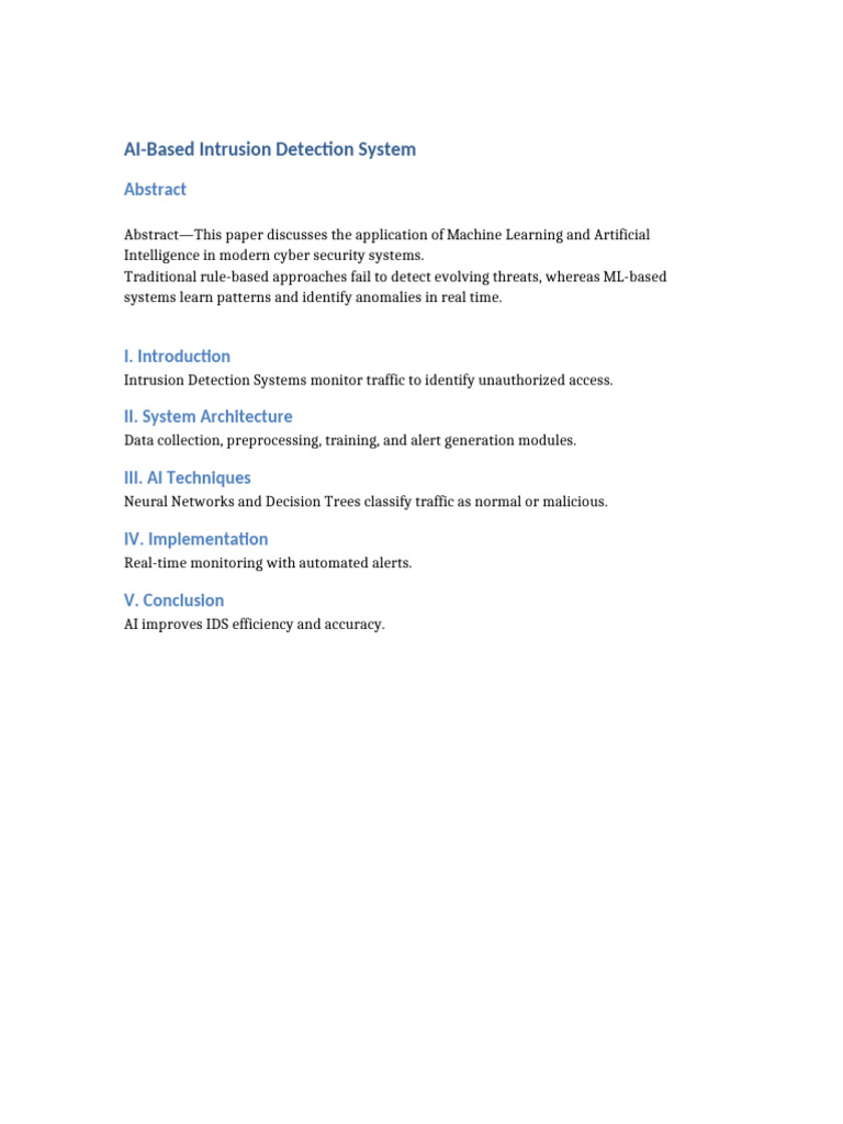 Ai Based Ids | PDF