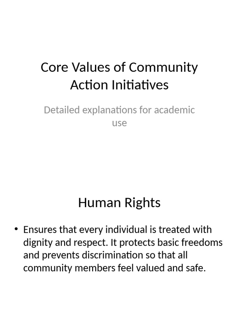 Community Values Detailed | PDF