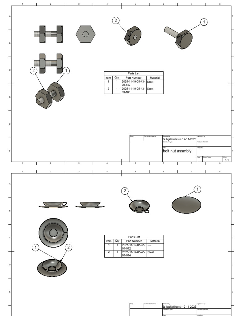 All 4 Assembly Drawings Merged PDF | PDF