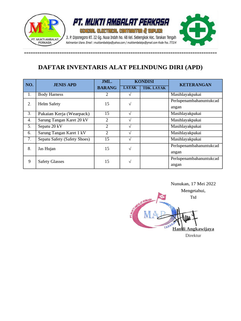 17 Inventaris APD | PDF