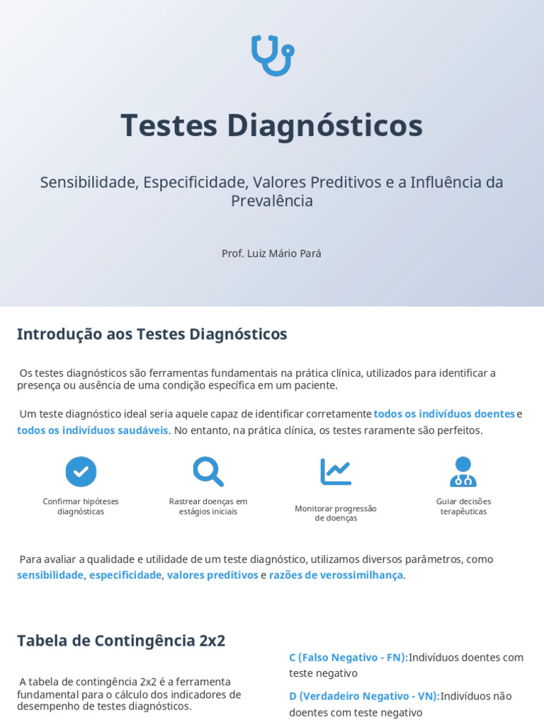 Testes Diagnósticos Completo | PDF | Características operacionais do ...