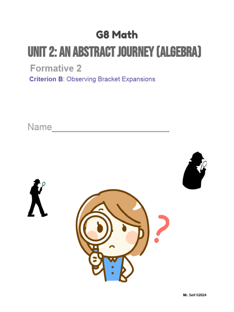 G8 Formative Criterion B - Algebra | PDF | Area | Mathematics