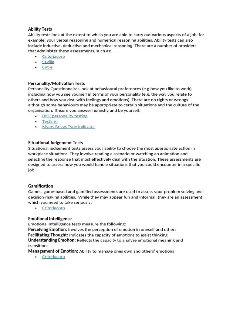 Ability Tests | PDF