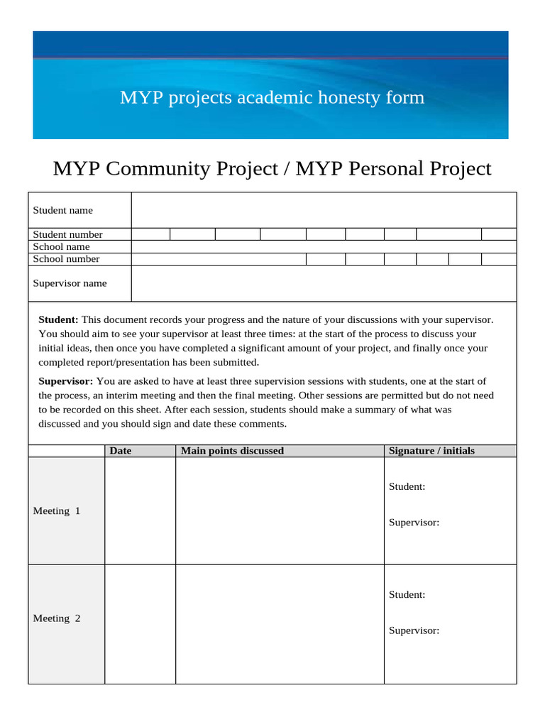 Academic Honesty Form - Word | PDF