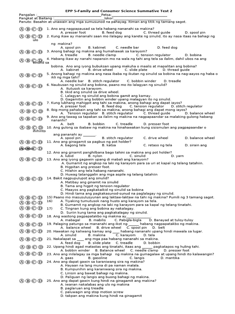 Second Summative FCS | PDF