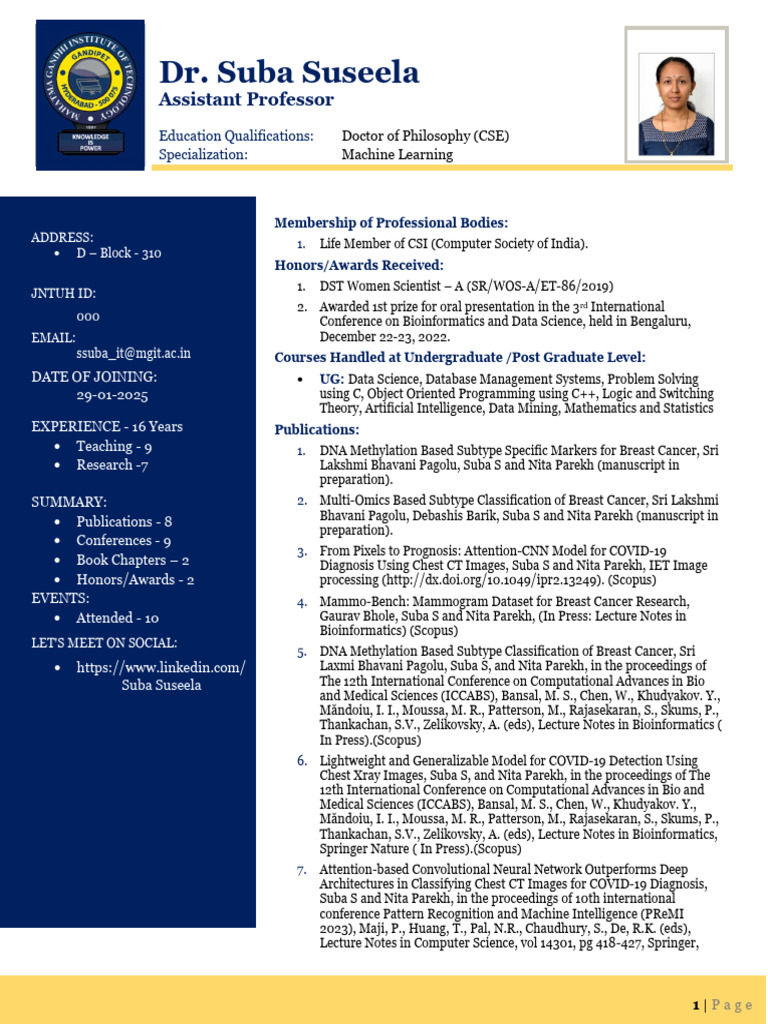 S Suba | PDF | Deep Learning | Machine Learning
