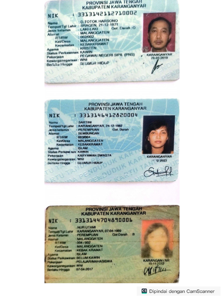 Scan KTP Pengurus Koperasi Lohjinawi Karya Mandiri | PDF