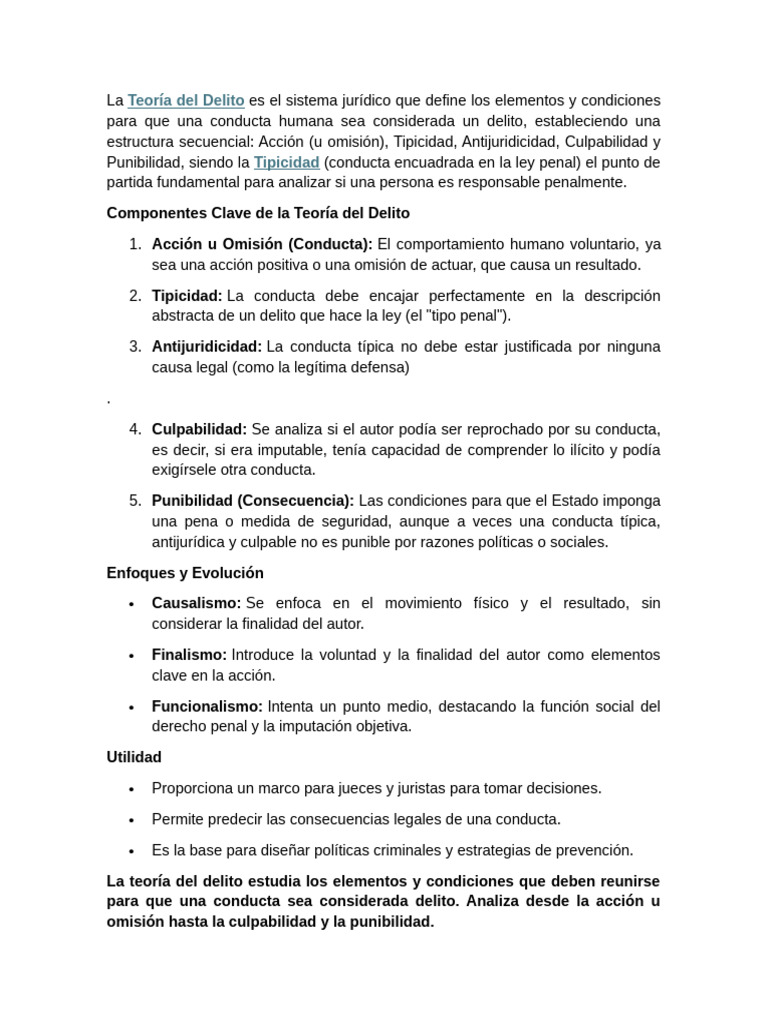 Clase Teoria Del Delito | PDF | Derecho penal | Intención (Derecho Penal)