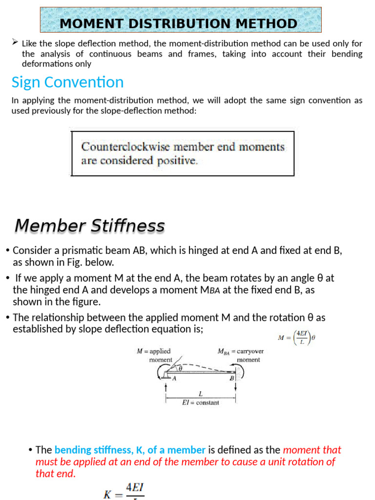 Moment Distribution Method | PDF | Beam (Structure) | Applied And ...