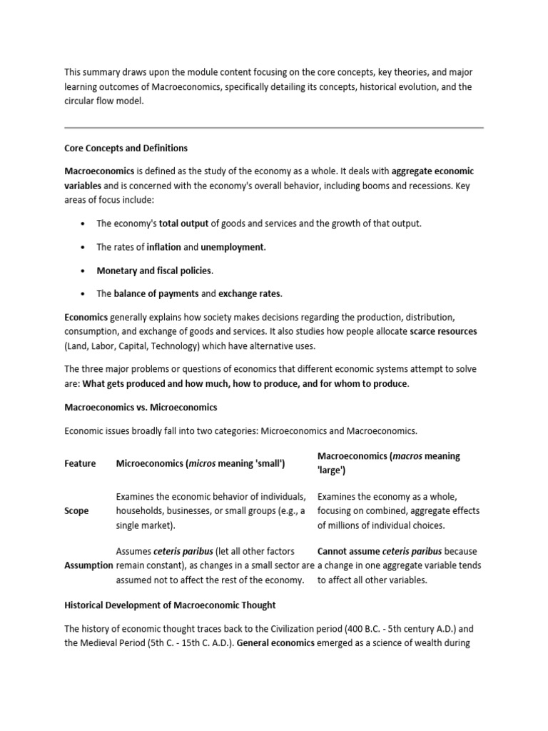Unit 1 Macro Summary | PDF | Macroeconomics | Economics