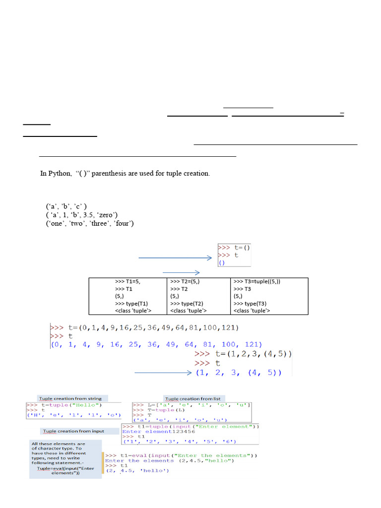 Session 8 Only Tuples Complete | PDF | Bracket | String (Computer Science)