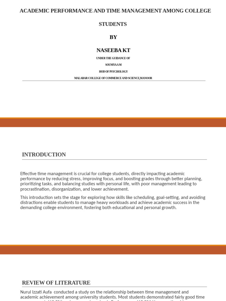 Academic Performance and Time Management Among College Students | PDF ...