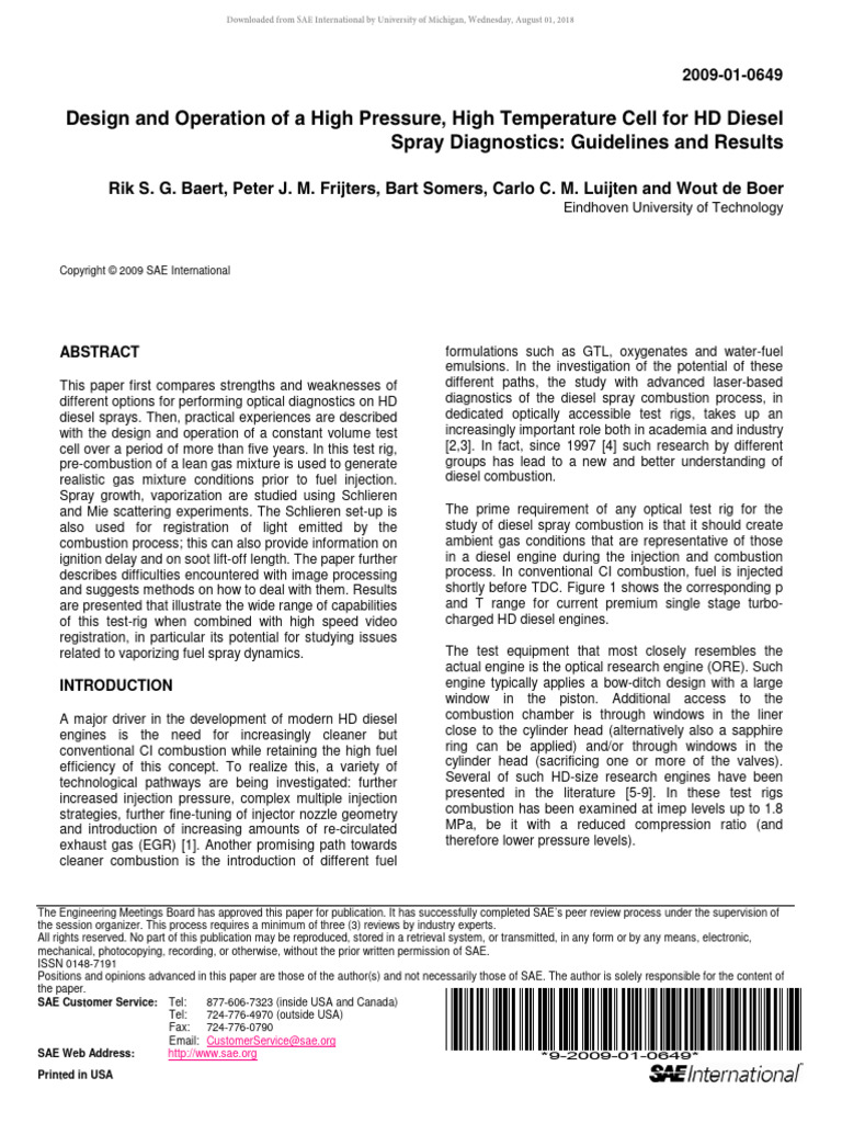 Design and Operation of A High Pressure, High Temperature Cell For HD ...