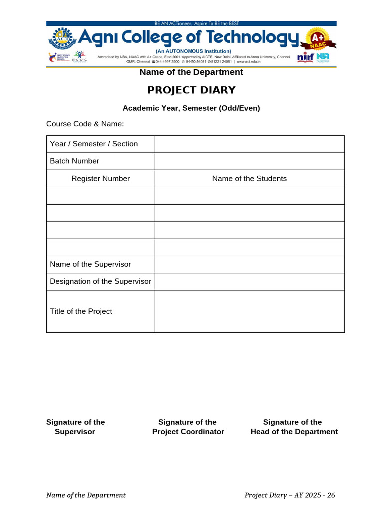 Project Diary | PDF | Curriculum | Learning