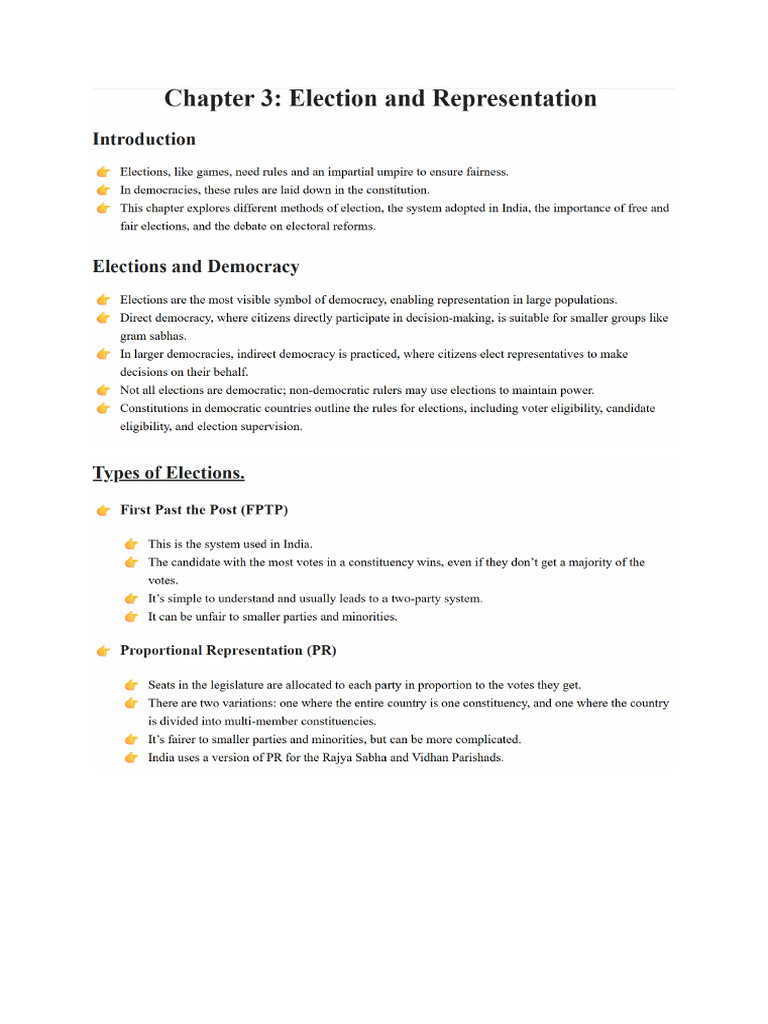 Election and Representative Notes | PDF