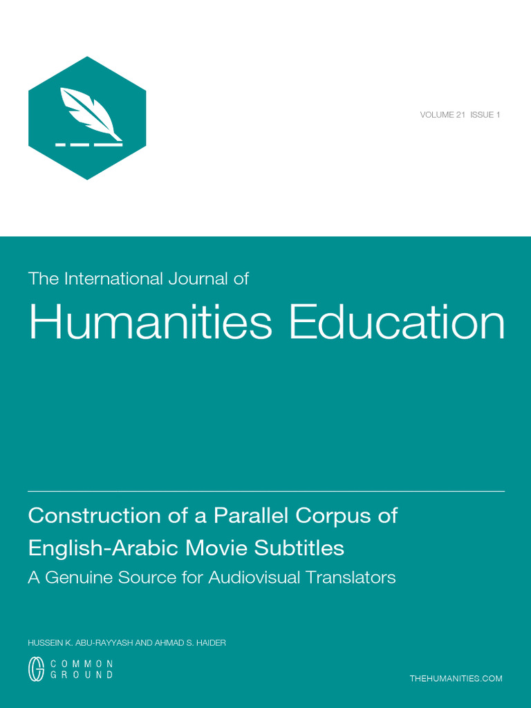 Construction of A Parallel Corpus of English Arabic Movie Subtitles ...