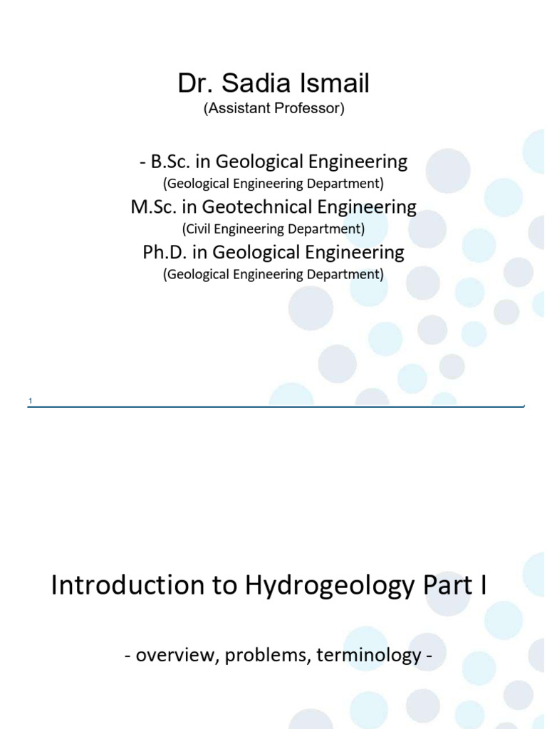 Hydrogeology Introduction Part 1 | PDF | Aquifer | Groundwater