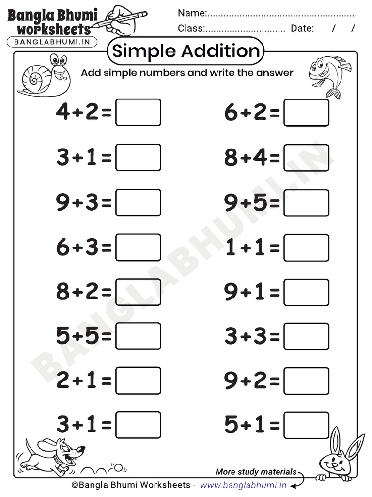 Simple Addition Worksheet | PDF