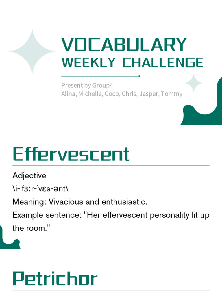 Vocabulary Weekly Challenge 02 | PDF | Adjective | Linguistics